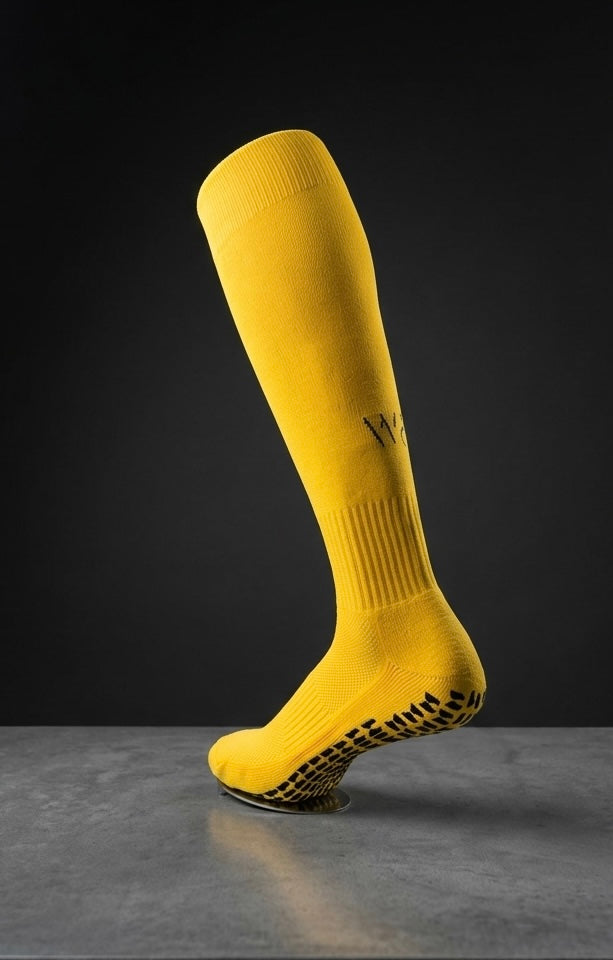 Knee Length Performance Grip Socks (Yellow / Black)