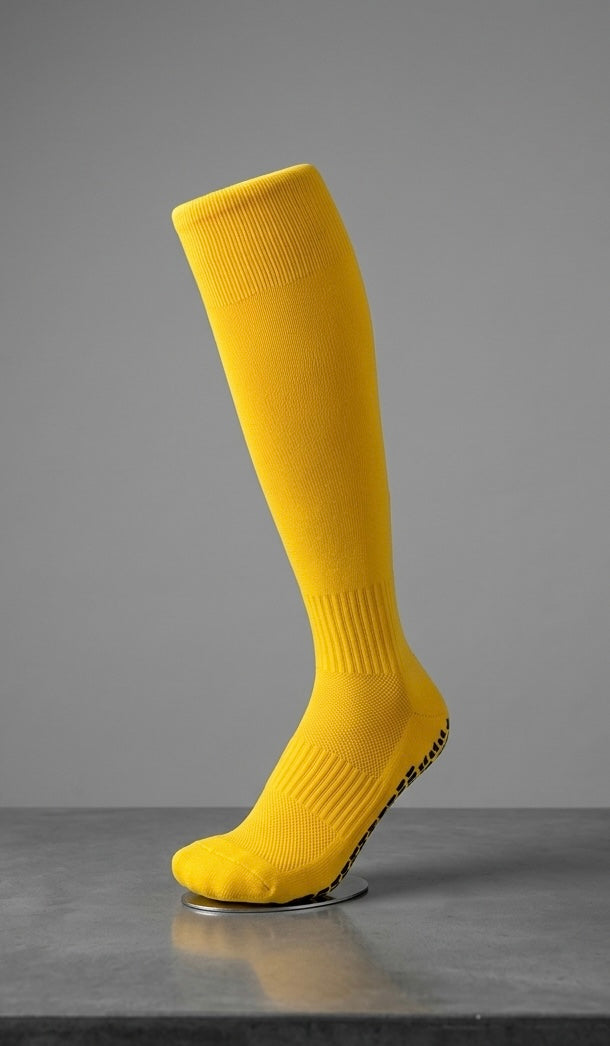 Knee Length Performance Grip Socks (Yellow / Black)