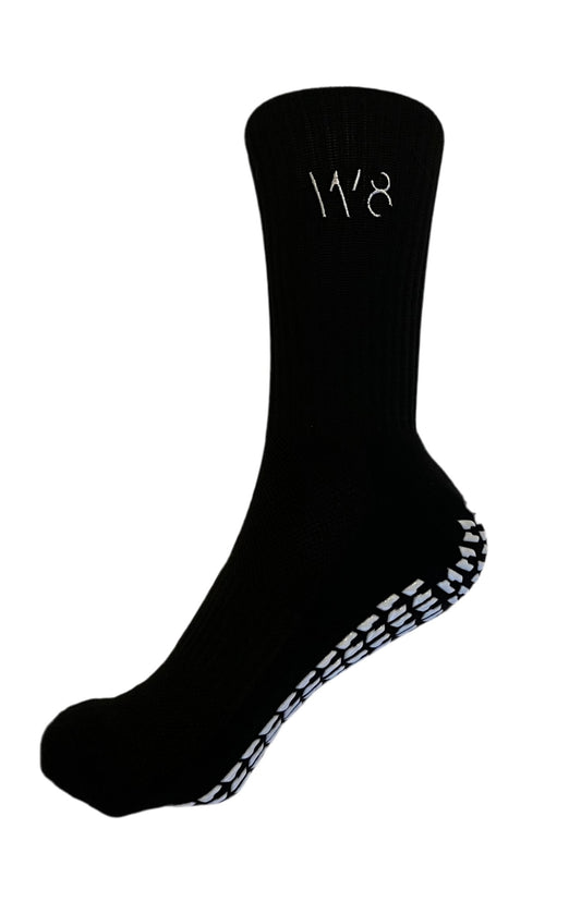 W8 Equipment Black / White Grip Socks