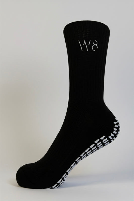 W8 Equipment Black / White Grip Socks