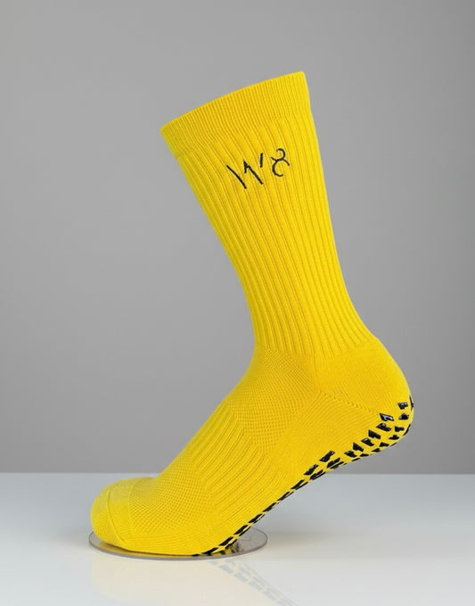 W8 Equipment Yellow / Black Grip Socks